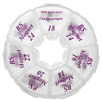 Rondell Magnet mit allen Größen 14 bis 24 je 10 Stück der Nagelspange gegen eingewachsener Zehennagel zum Kleben für Fußpflege, Kosmetik und Podologie