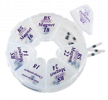 Rondell Magnet mit allen Größen 14 bis 24 je 10 Stück der Nagelspange gegen eingewachsener Zehennagel zum Kleben für Fußpflege, Kosmetik und Podologie