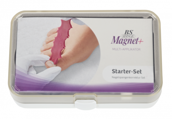 Nagelspangenkorrekturset Magnet + Starter mit Größe 16 bis 22 der Nagelspange gegen eingewachsener Zehennagel zum Kleben für Fußpflege, Kosmetik und Podologie